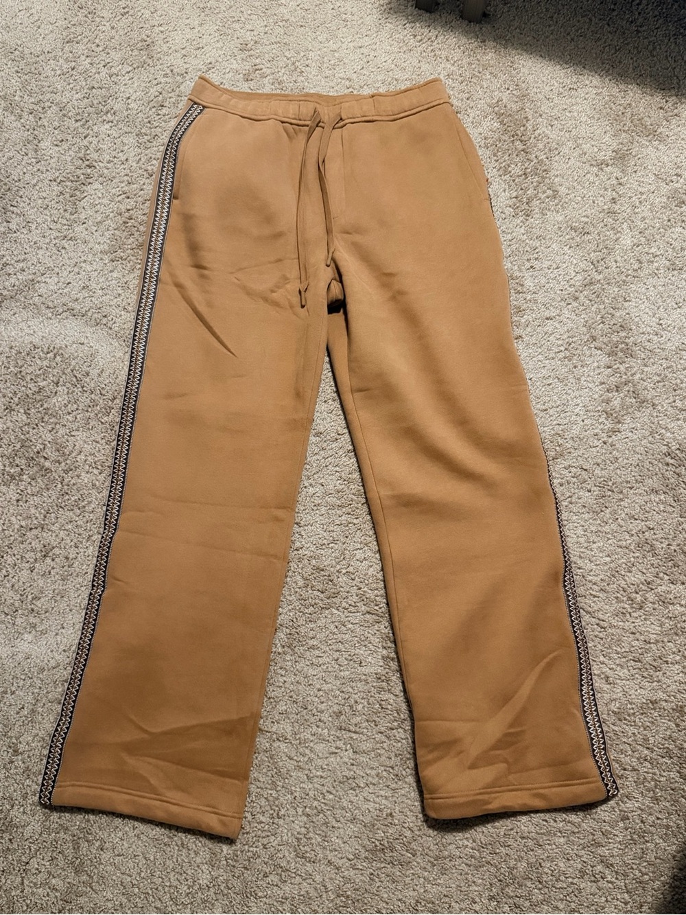UGG Camel Sweatpants with Side Chevron Stripe